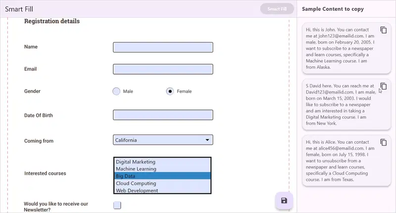Implementing smart PDF form filling in Flutter PDF Viewer using AI