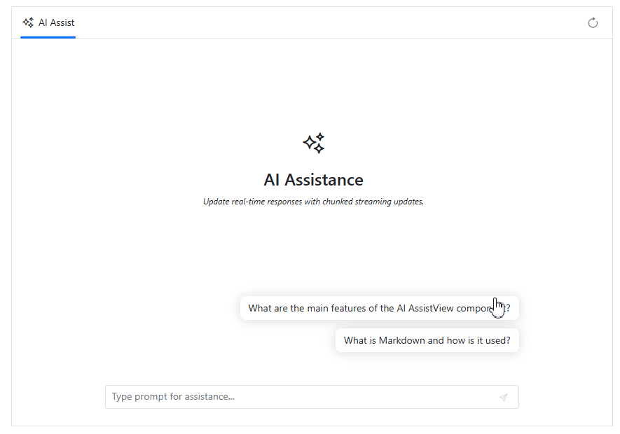 Real-time streaming in AI AssistView